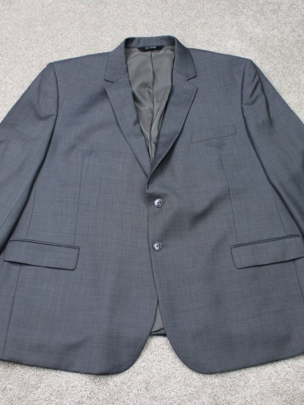 Jos A. Bank Blazer Mens 50 Regular Gray 100% Wool Traveler 2 Button Single Vent